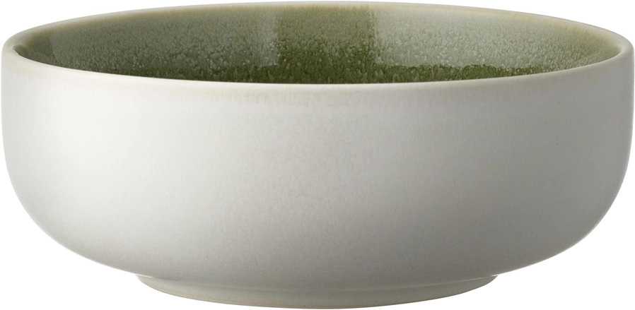 Studio Round Kameninová servírovací miska na polévku North 15 cm White/Shiny Moss