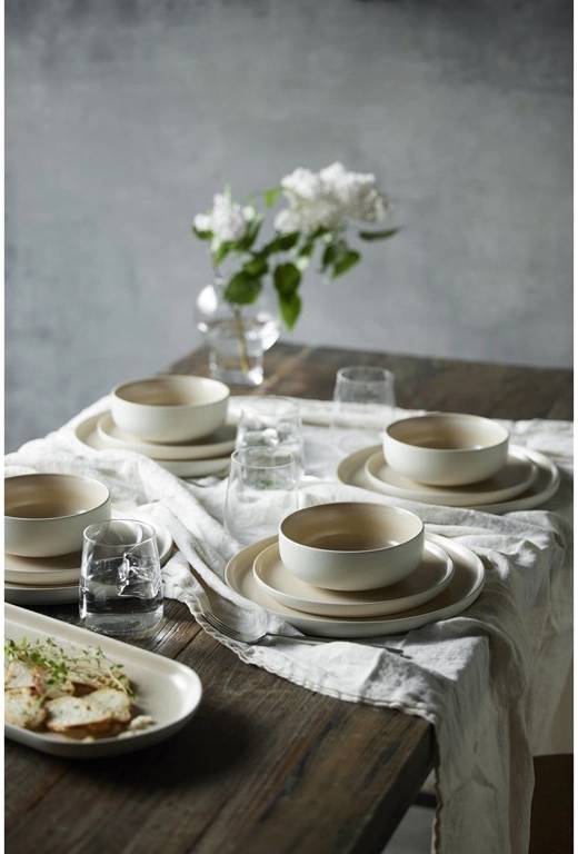 Studio Round Kameninová servírovací miska na polévku North 15 cm White/Matte Sand