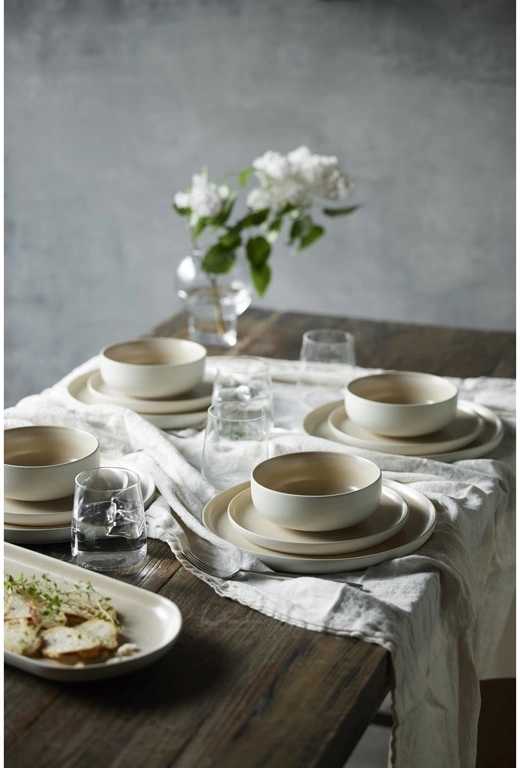 Studio Round Kameninová servírovací miska na polévku North 15 cm White/Matte Sand