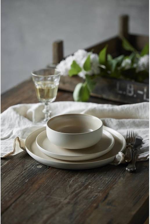 Studio Round Kameninová servírovací miska na polévku North 15 cm White/Matte Sand