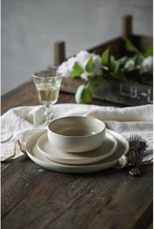 Studio Round Kameninová servírovací miska na polévku North 15 cm White/Matte Sand