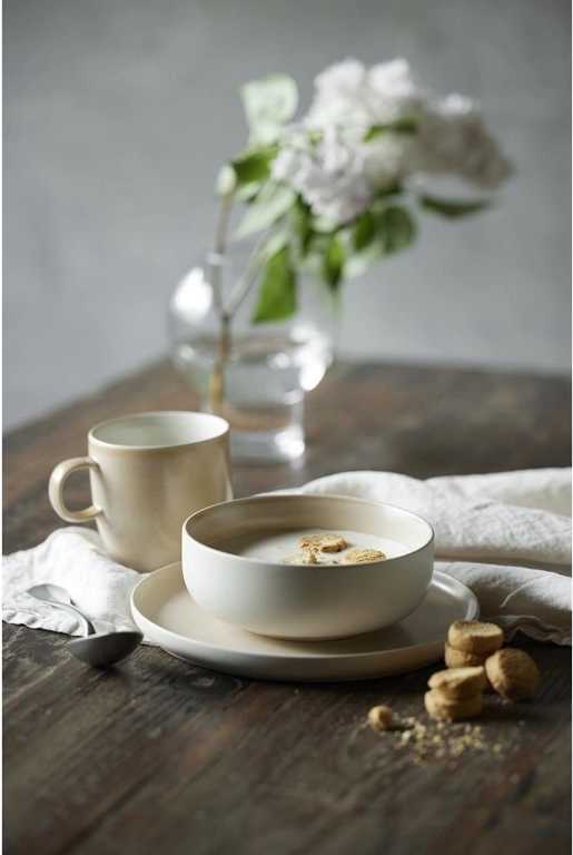 Studio Round Kameninová servírovací miska na polévku North 15 cm White/Matte Sand