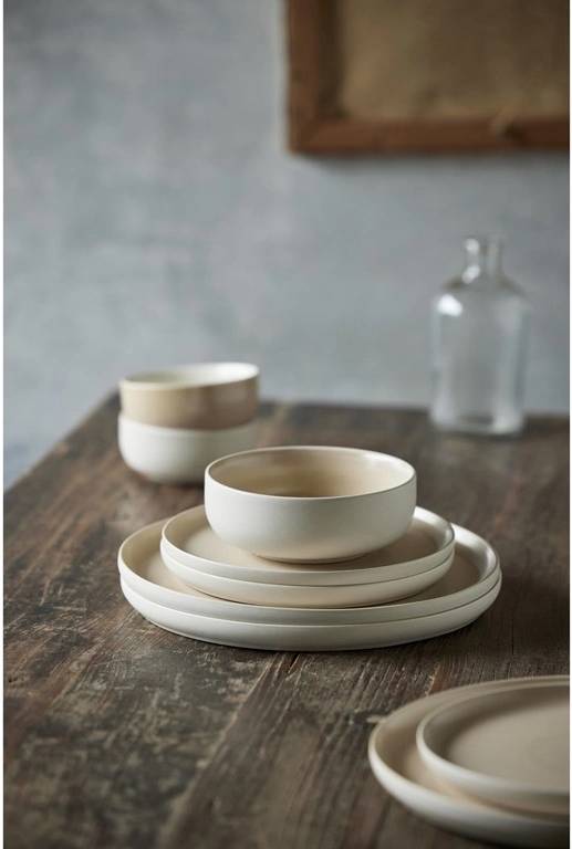 Studio Round Kameninová servírovací miska na polévku North 15 cm White/Matte Sand