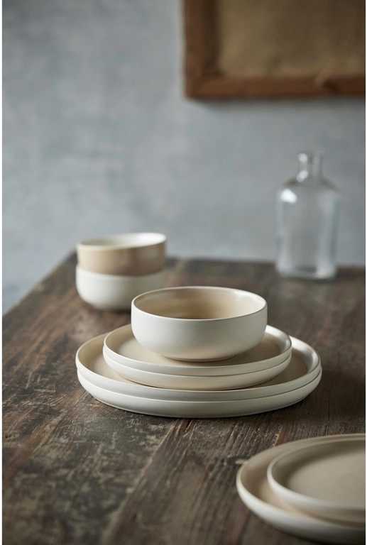 Studio Round Kameninová servírovací miska na polévku North 15 cm White/Matte Sand