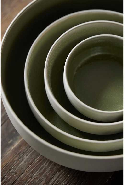 Studio Round Kameninová mísa na těstoviny North 19 cm White/Shiny Moss