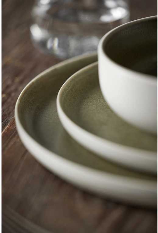 Studio Round Kameninová mísa na těstoviny North 19 cm White/Matte Moss