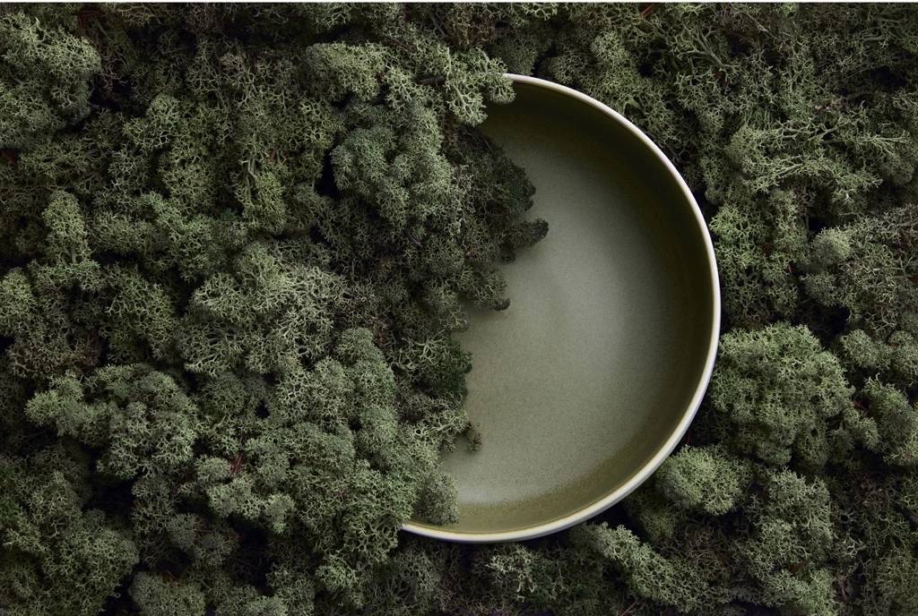 Studio Round Kameninová mísa na salát North 25 cm White/Matte Moss