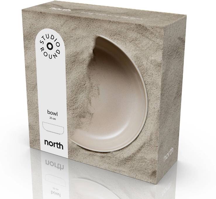 Studio Round Kameninová mísa na salát North 25 cm White/Matte Sand