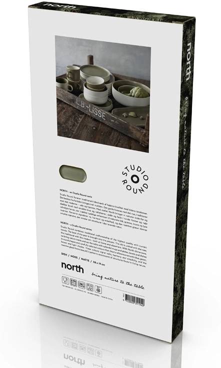 Studio Round Kameninový servírovací tác North 38 x 19 cm White/Matte Moss