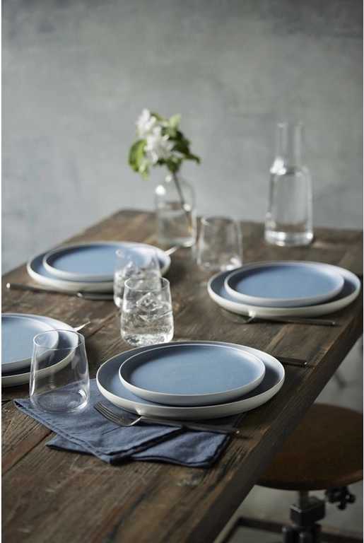 Studio Round Kameninový mělký talíř North 27 cm White/Matte River