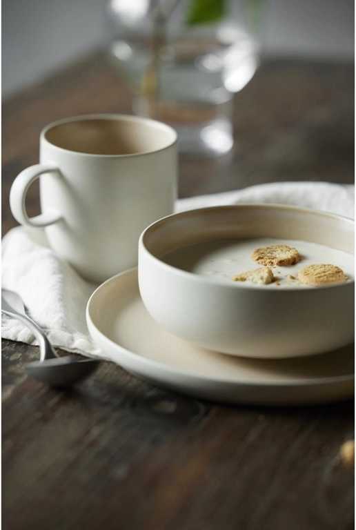 Studio Round Kameninový dezertní talíř North 21 cm White/Matte Sand