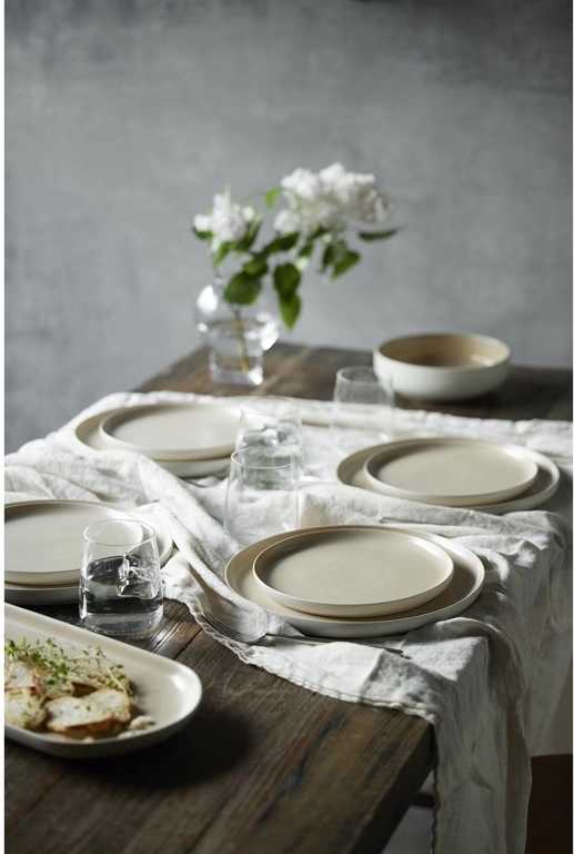 Studio Round Kameninový dezertní talíř North 21 cm White/Matte Sand