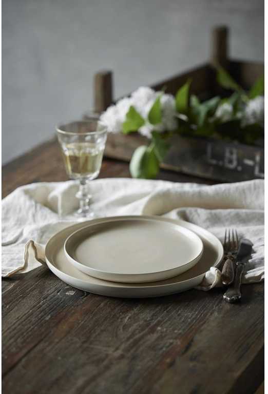 Studio Round Kameninový dezertní talíř North 21 cm White/Matte Sand