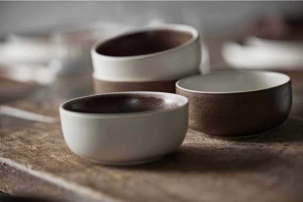 Studio Round Kameninová servírovací miska North 11 cm Matte Bark/White