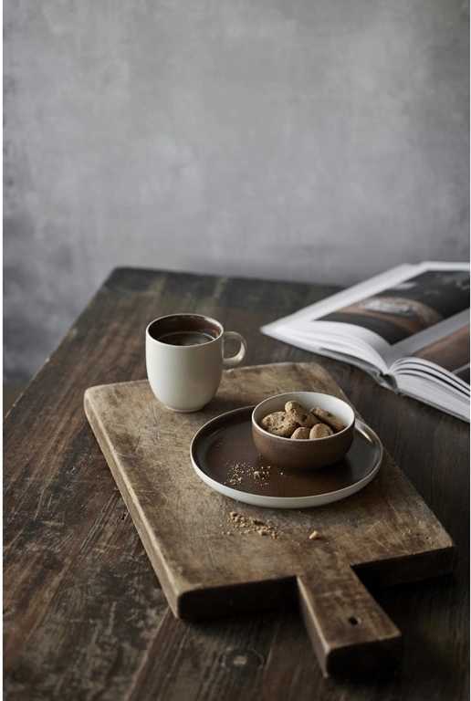 Studio Round Kameninová servírovací miska North 11 cm Matte Bark/White