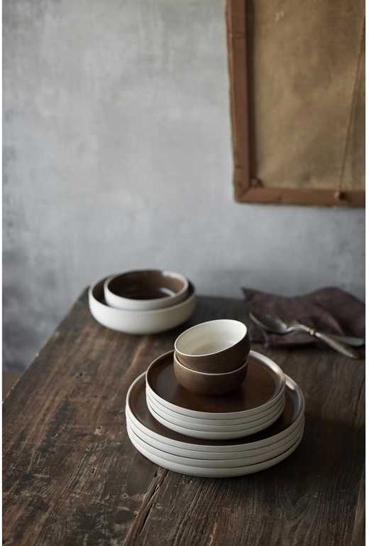 Studio Round Kameninová servírovací miska North 11 cm Matte Bark/White