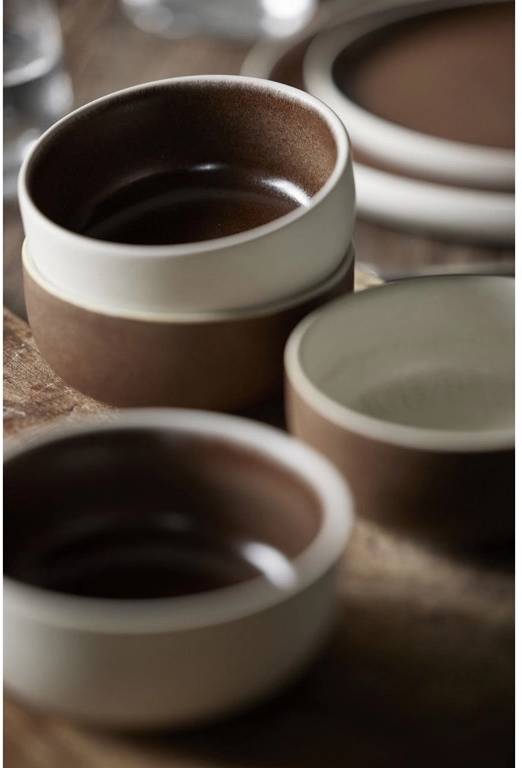 Studio Round Kameninová servírovací miska North 11 cm Matte Bark/White