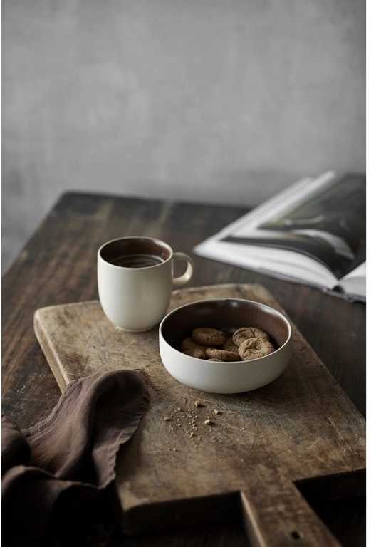 Studio Round Kameninová servírovací miska na polévku North 15 cm White/Matte Bark