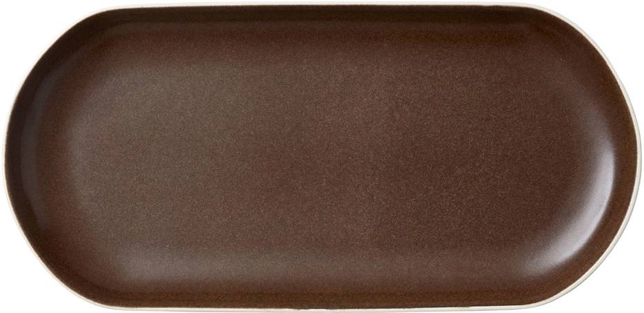 Studio Round Kameninový servírovací tác North 38 x 19 cm White/Matte Bark