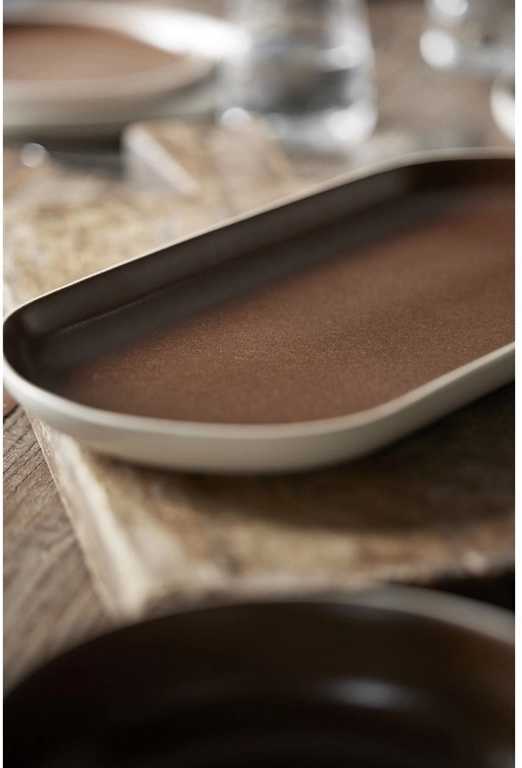 Studio Round Kameninový servírovací tác North 38 x 19 cm White/Matte Bark