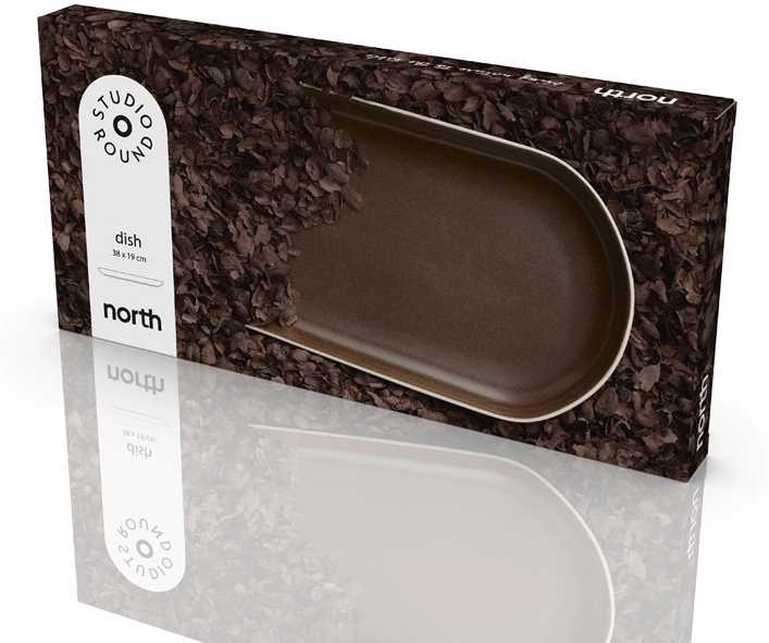 Studio Round Kameninový servírovací tác North 38 x 19 cm White/Matte Bark