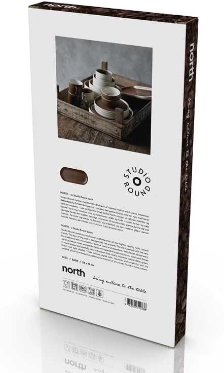 Studio Round Kameninový servírovací tác North 38 x 19 cm White/Matte Bark