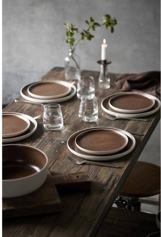 Studio Round Kameninový dezertní talíř North 21 cm White/Matte Bark