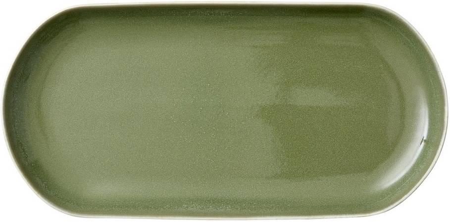 Studio Round Kameninový servírovací tác North 38 x 19 cm White/Shiny Moss