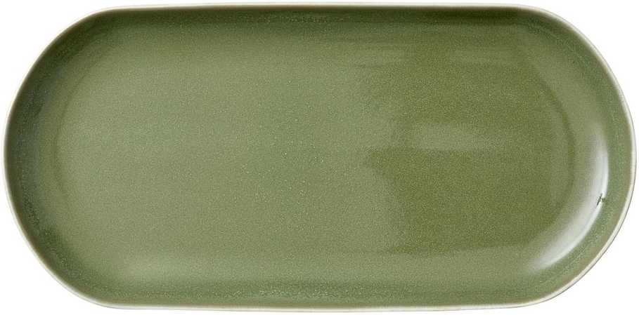 Studio Round Kameninový servírovací tác North 38 x 19 cm White/Shiny Moss