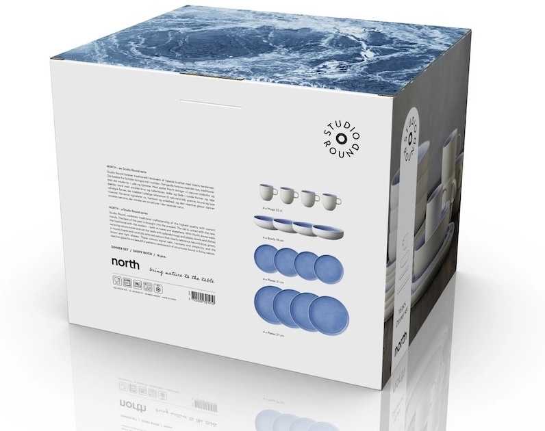 Studio Round Servírovací sada nádobí North White/Shiny River