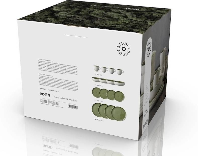 Studio Round Servírovací sada nádobí North White/Shiny Moss