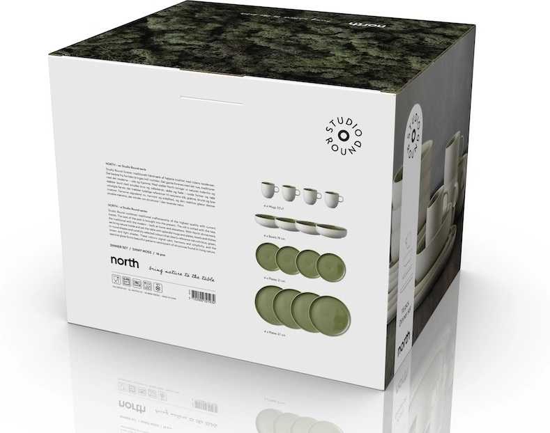 Studio Round Servírovací sada nádobí North White/Shiny Moss