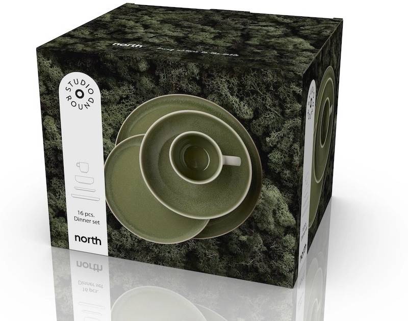 Studio Round Servírovací sada nádobí North White/Shiny Moss