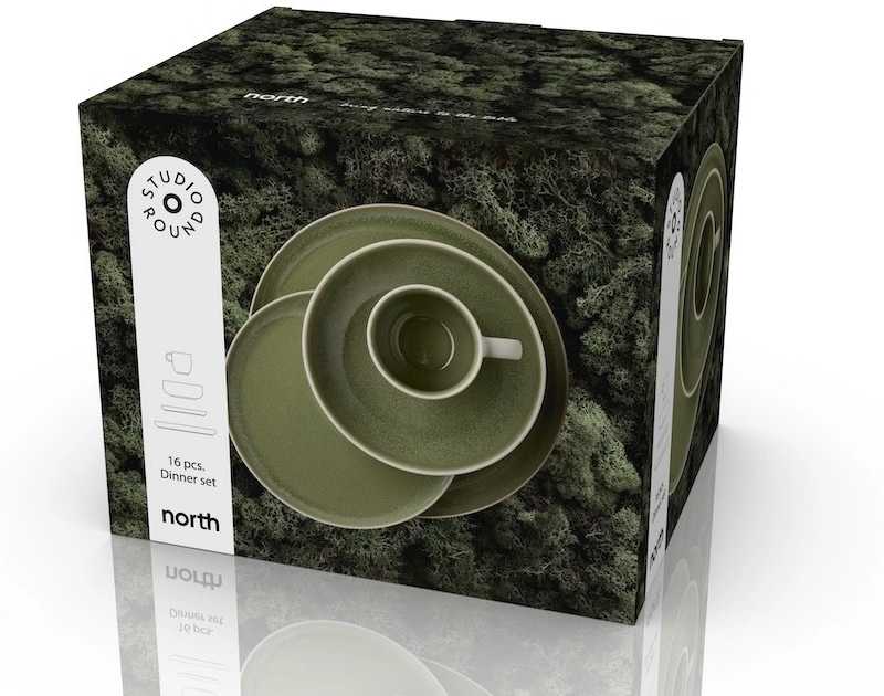 Studio Round Servírovací sada nádobí North White/Shiny Moss