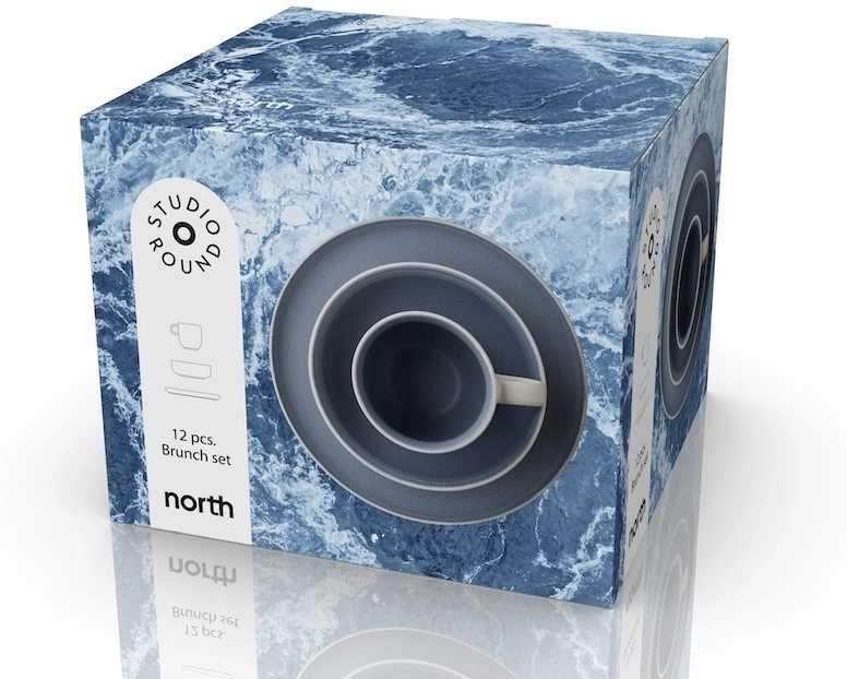 Studio Round Snídaňová sada nádobí North White/Matte River