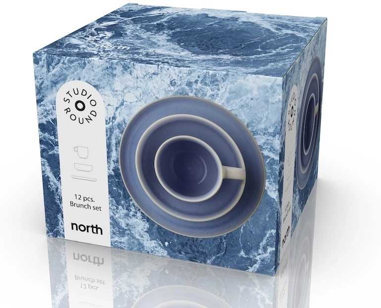Studio Round Snídaňová sada nádobí North White/Shiny River
