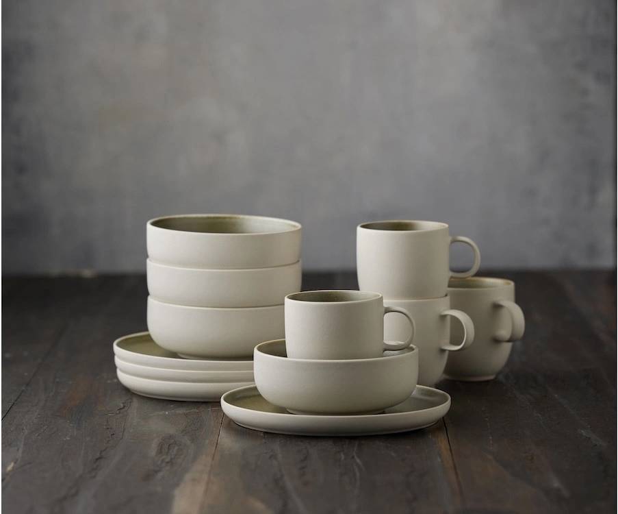 Studio Round Snídaňová sada nádobí North White/Matte Moss