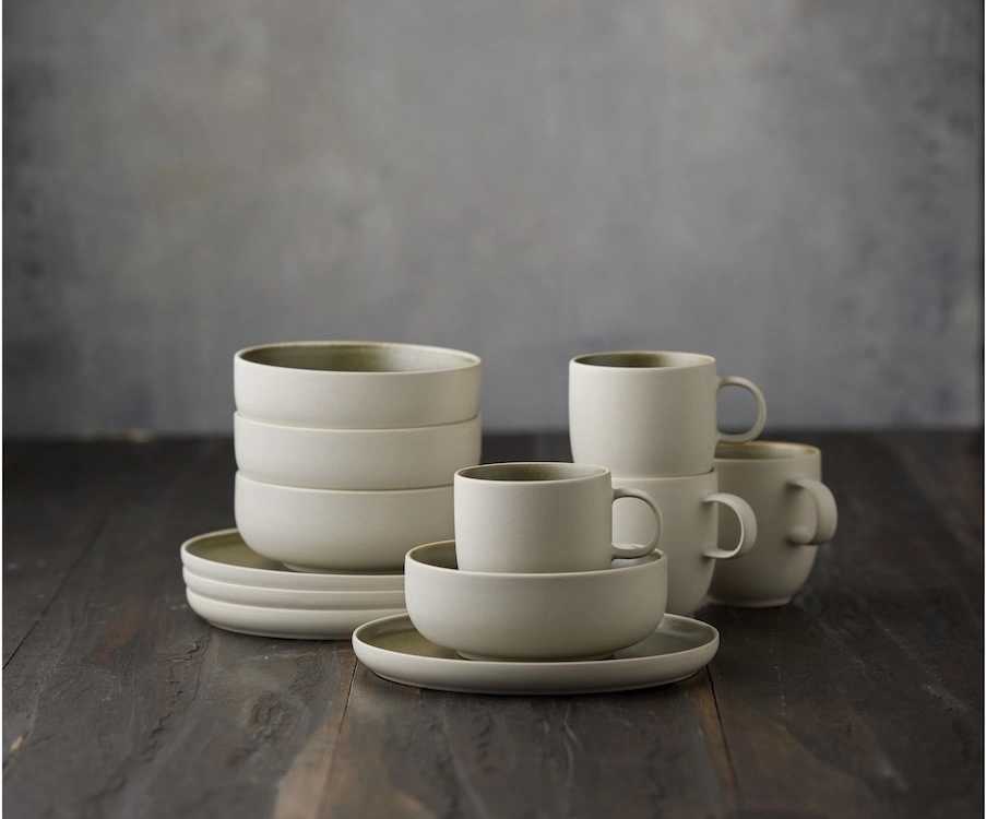 Studio Round Snídaňová sada nádobí North White/Matte Moss