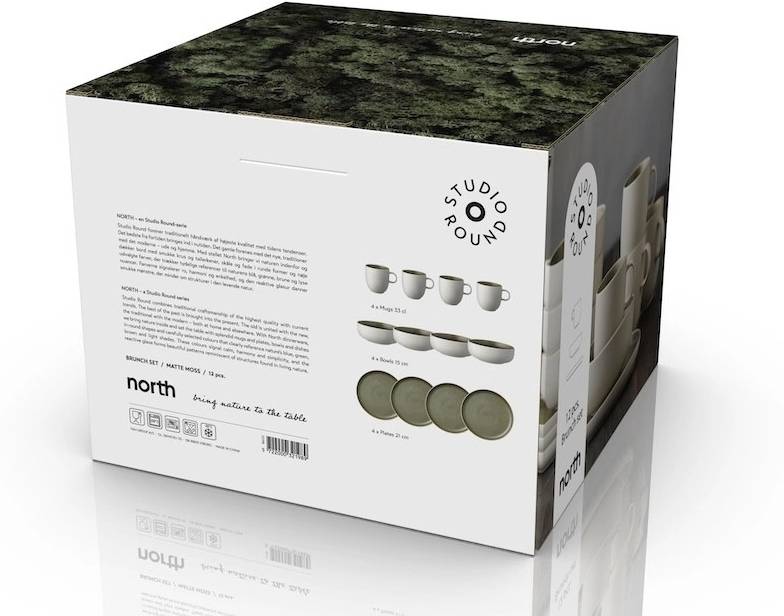 Studio Round Snídaňová sada nádobí North White/Matte Moss