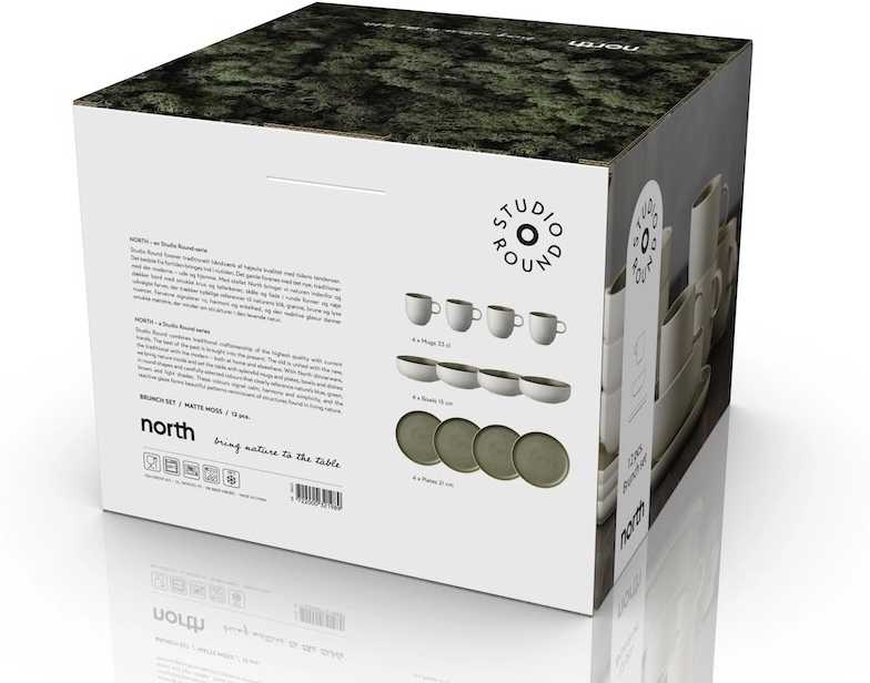 Studio Round Snídaňová sada nádobí North White/Matte Moss