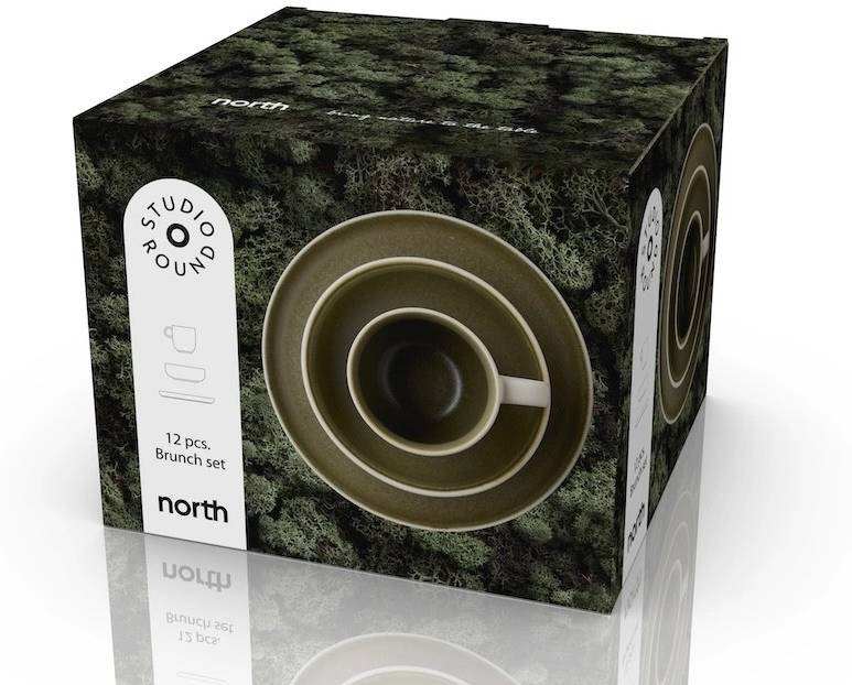 Studio Round Snídaňová sada nádobí North White/Matte Moss