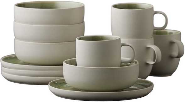 Studio Round Snídaňová sada nádobí North White/Shiny Moss