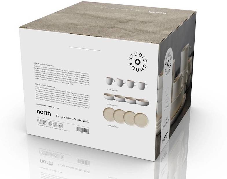 Studio Round Snídaňová sada nádobí North White/Matte Sand