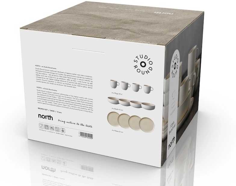 Studio Round Snídaňová sada nádobí North White/Matte Sand