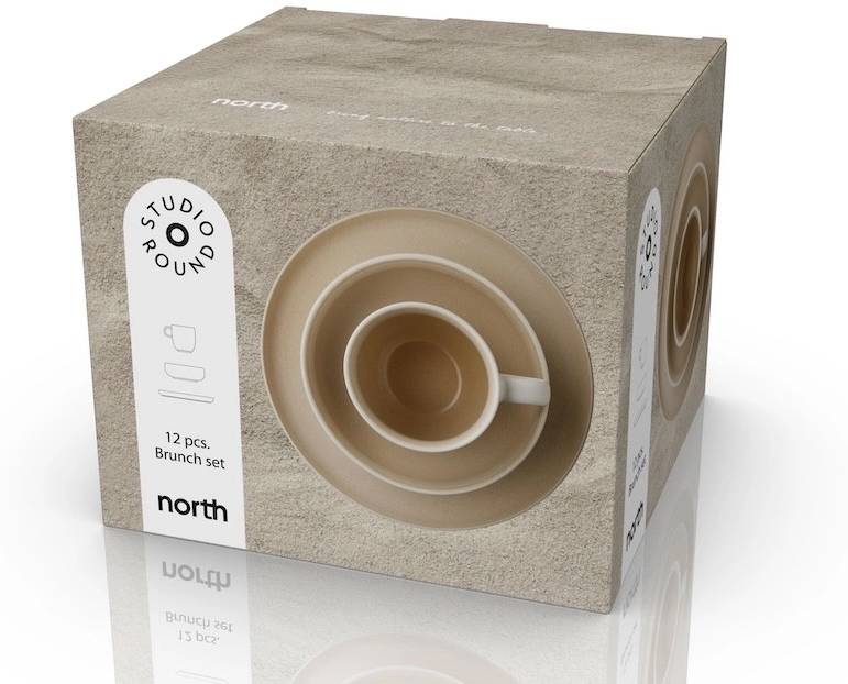 Studio Round Snídaňová sada nádobí North White/Matte Sand
