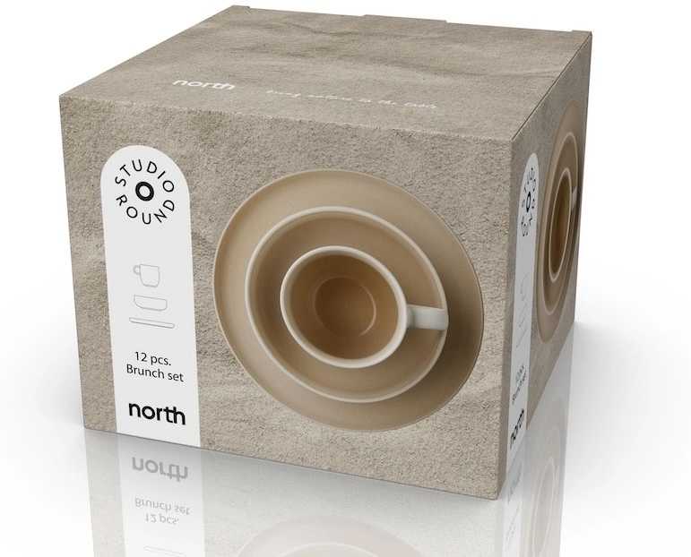 Studio Round Snídaňová sada nádobí North White/Matte Sand