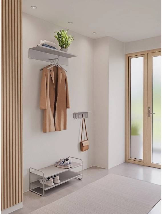 Zone Denmark Kovová police s háčky A-Coat Soft Grey