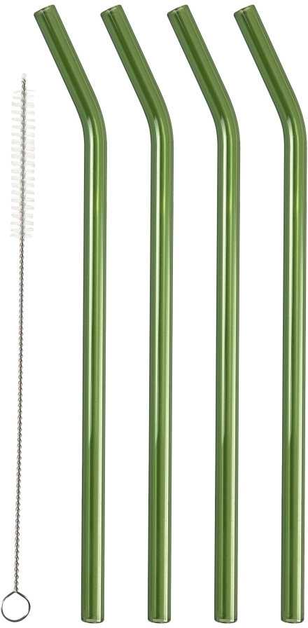 Lyngby Glas Skleněné brčko 21,5cm 4 ks Green