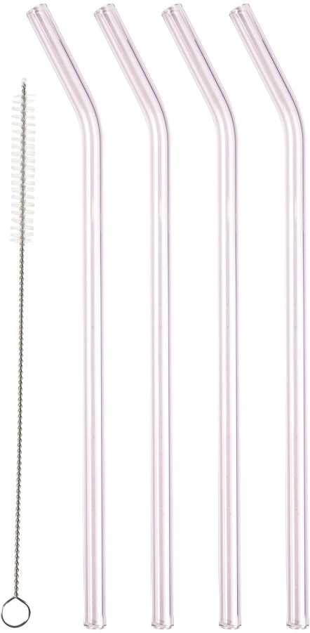 Lyngby Glas Skleněné brčko 21,5cm 4ks Pink