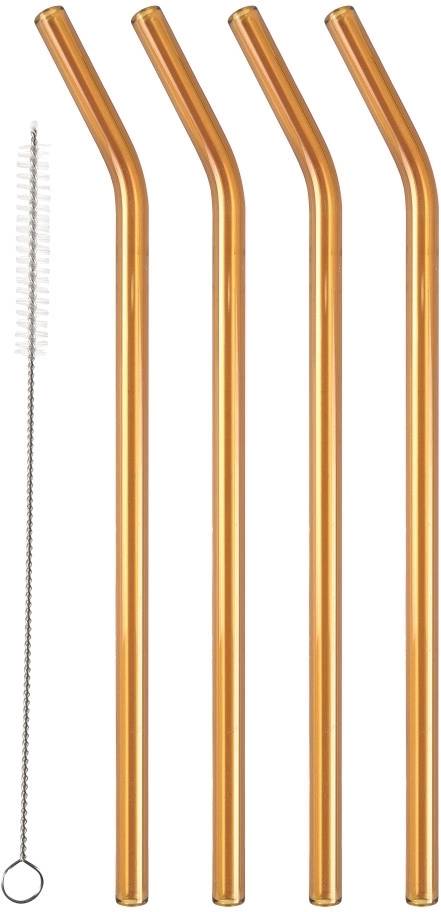 Lyngby Glas Skleněné brčko 21,5cm 4ks Amber
